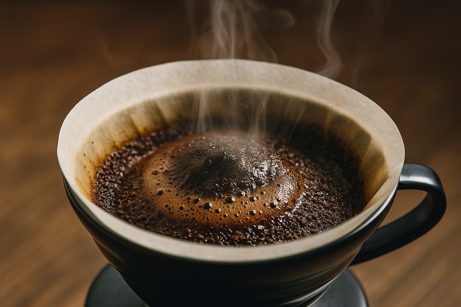 Blooming Coffee Grounds