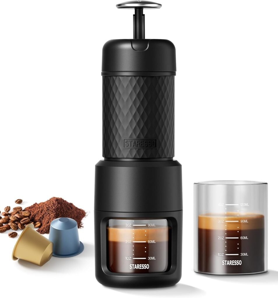STARESSO Classic portable espresso maker for manual coffee brewing at home, travel, and outdoors