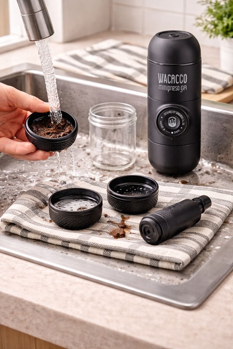 Cleaning Wacaco Minipresso GR after brewing