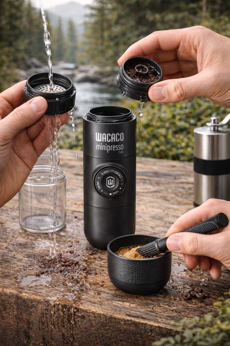 How to Use Wacaco Minipresso NS: Step-by-Step Guide (2026) Cleaning Wacaco Minipresso NS after brewing