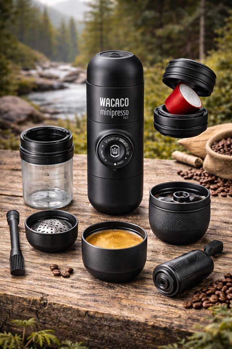 How to Use Wacaco Minipresso NS: Step-by-Step Guide (2026) Wacaco Minipresso NS parts and components laid out